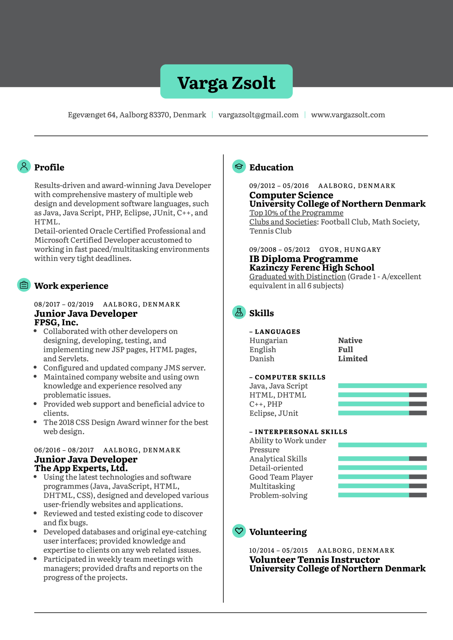 What is Junior High School Education on Resume?